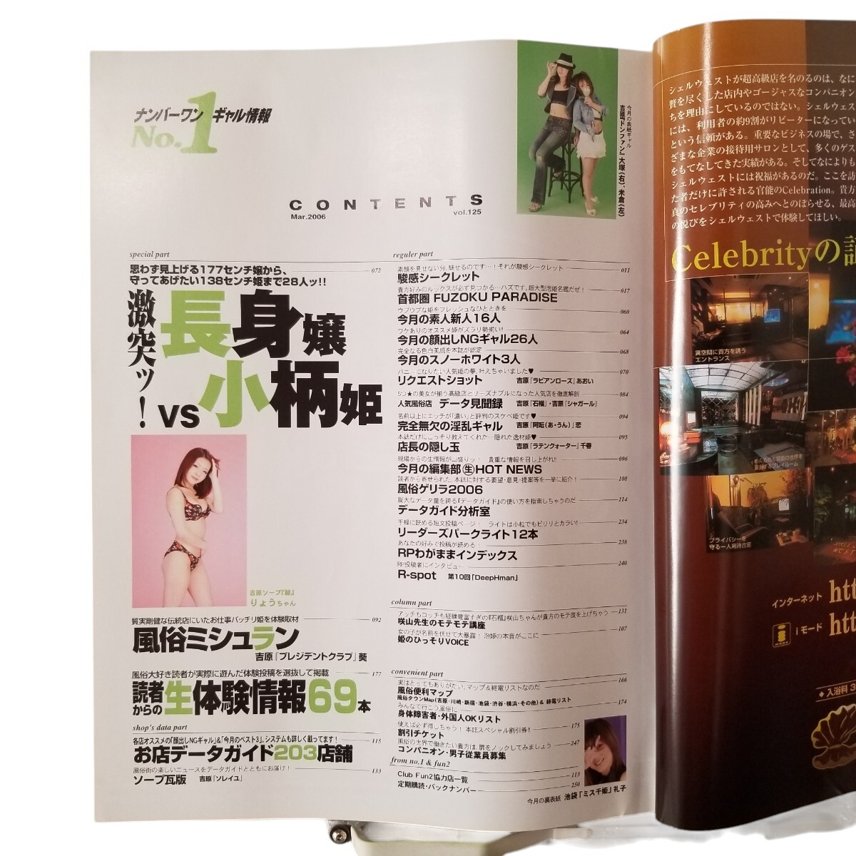 中古本 ナンバーワンギャル情報(bào) 2006年 3月號(hào) No.1GAL 風(fēng)俗情報(bào)志 VOL.125 ソープランド