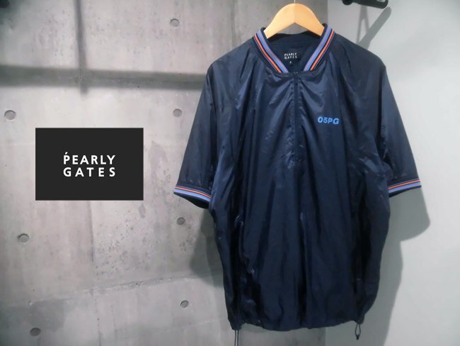 PEARLY GATES パーリーゲイツ 里地メッシュ ハーフジップ 半袖 ナイロン ジャケット 6/プルオーバー ウィンドブレーカー/メンズ/053-121009