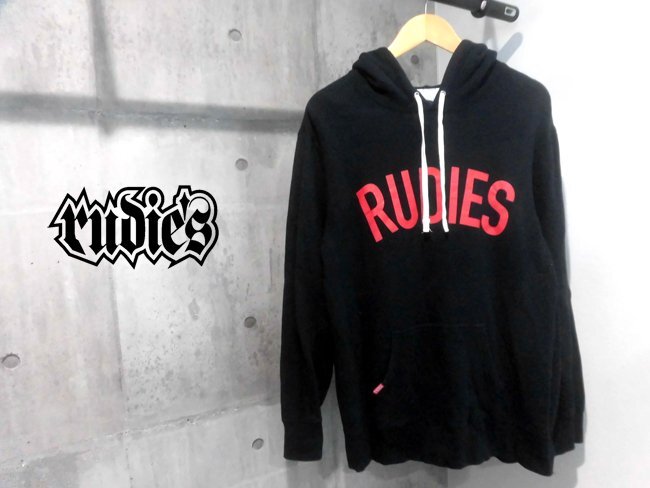 RUDIES ルーディーズ BRINK PHAT HOOD SWEAT アーチロゴプリント スウェット パーカー XL/プルオーバー フーディ/黒/メンズ/10-FEET TAKUMA