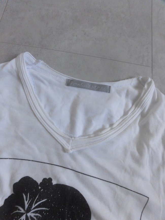 FranCisT_MOR.K.S.フランシストモークス/ART.F.C.T.M/MT1023RL/コットン モダール カットオフ加工 スカルプリント Vネック Tシャツ3/メンズ