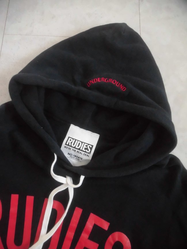 RUDIES ルーディーズ BRINK PHAT HOOD SWEAT アーチロゴプリント スウェット パーカー XL/プルオーバー フーディ/黒/メンズ/10-FEET TAKUMA