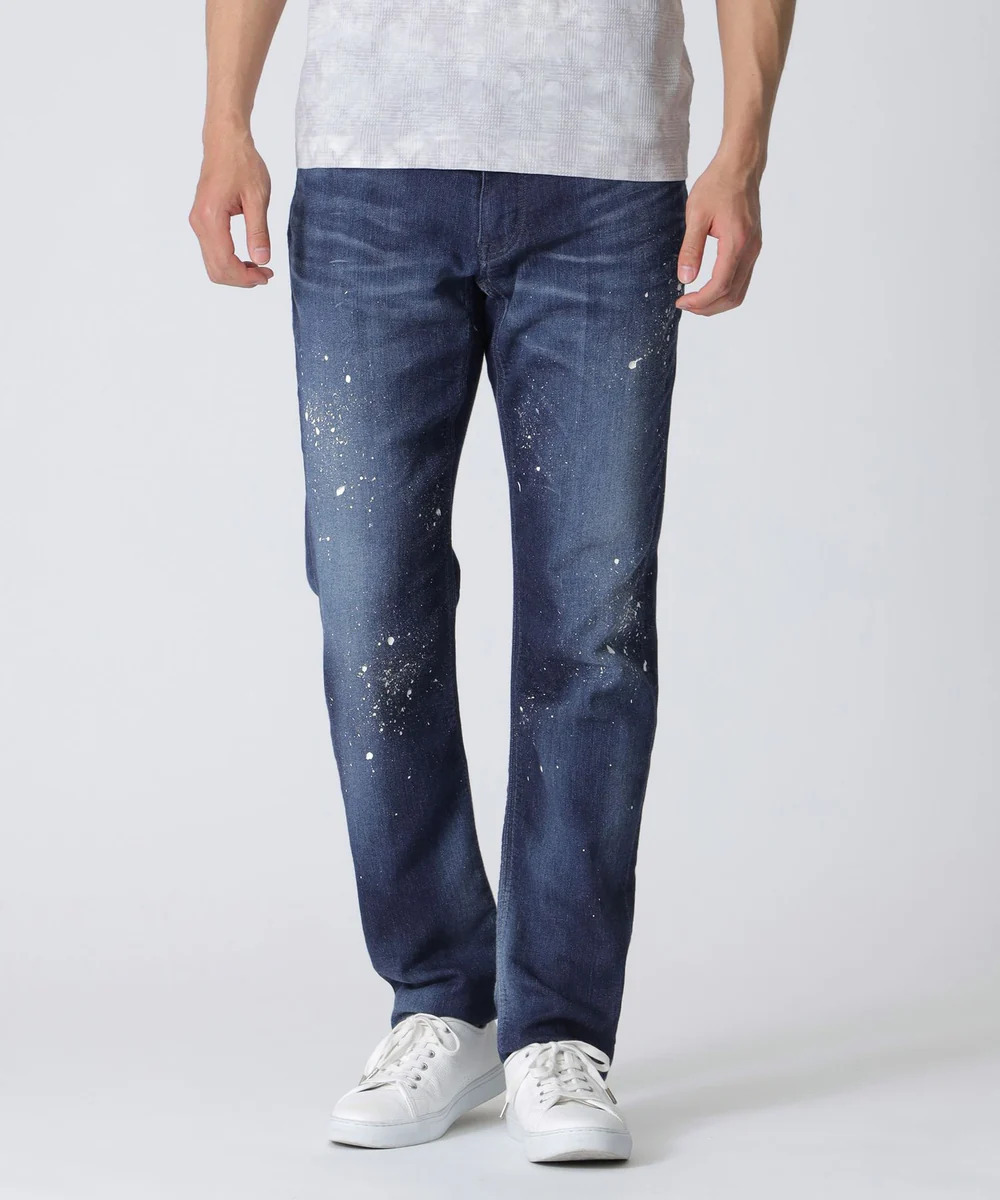 EPOCA UOMO 定価47,300円 23SS ニットライクデニムパンツ 44 M1R21-151-28 エポカウォモ