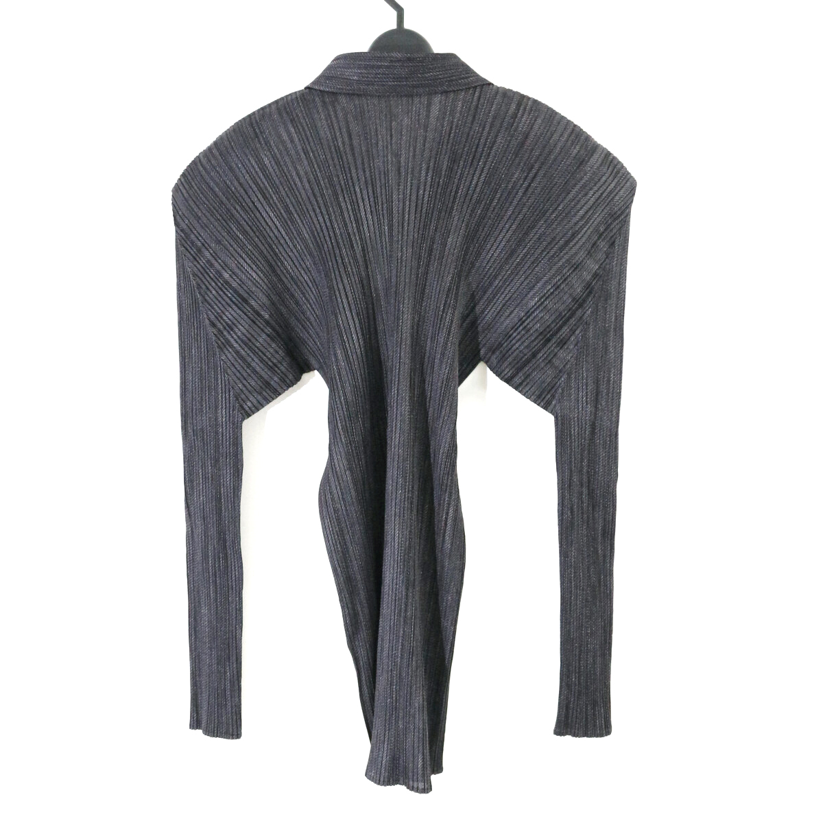 PLEATS PLEASE 95AW メランジツイルプリントスキッパーネックプリーツシャツ / ブラウス 4 PP54-JK406 プリーツプリーズ チャコールグレー