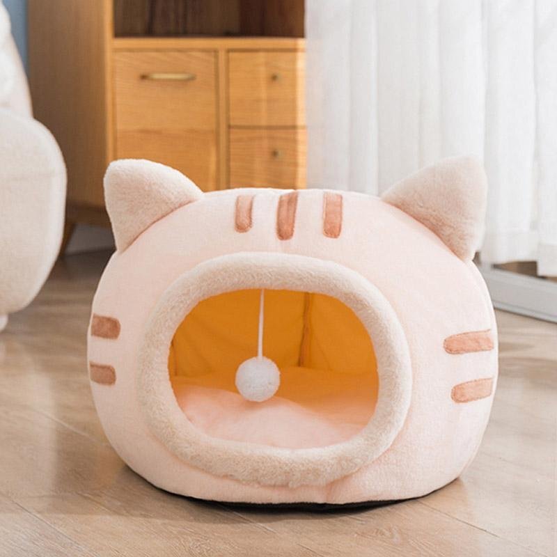 貓ベッド ねこ ハウス 冬 貓のベッド 洗える 暖かい 子犬 小型犬 ベッド ドーム型 キャット ベッド もこもこ クッション付き 室內(nèi)用 防寒