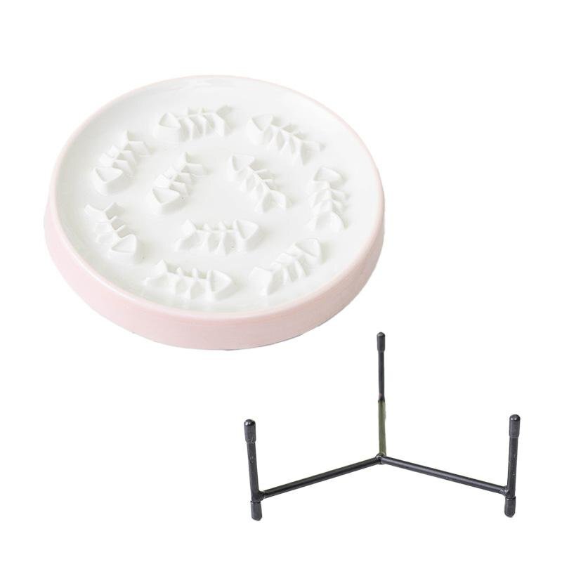 食器臺(tái) 早食い防止食器 ペットボウル フードボウル フードボウルスタンドセット 食器 陶器 高い 高さがある 犬/貓向き 丸 飲み ベット用品