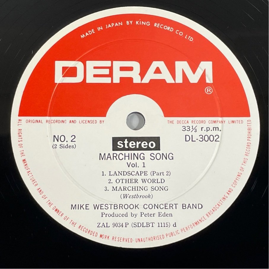 ☆洗浄済 Mike Westbrook Marching Song Vol.1 マイク?ウェストブルック マーチング?ソング1 帯あり DL 3002 LP
