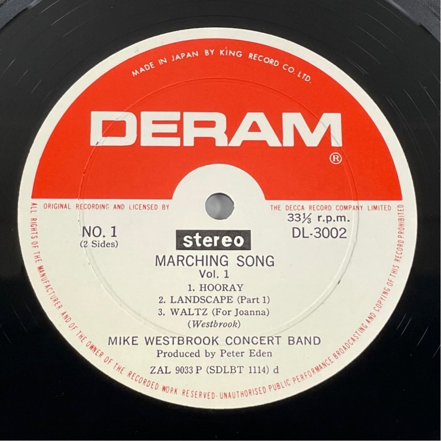 ☆洗浄済 Mike Westbrook Marching Song Vol.1 マイク?ウェストブルック マーチング?ソング1 帯あり DL 3002 LP