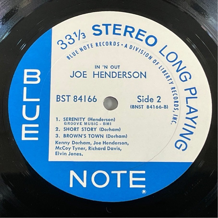 ☆洗浄済 JOE HENDERSON IN'N OUT ジョー?ヘンダーソン US盤 Blue Note BST84166 VAN GELDER刻印あり シュリンク LP
