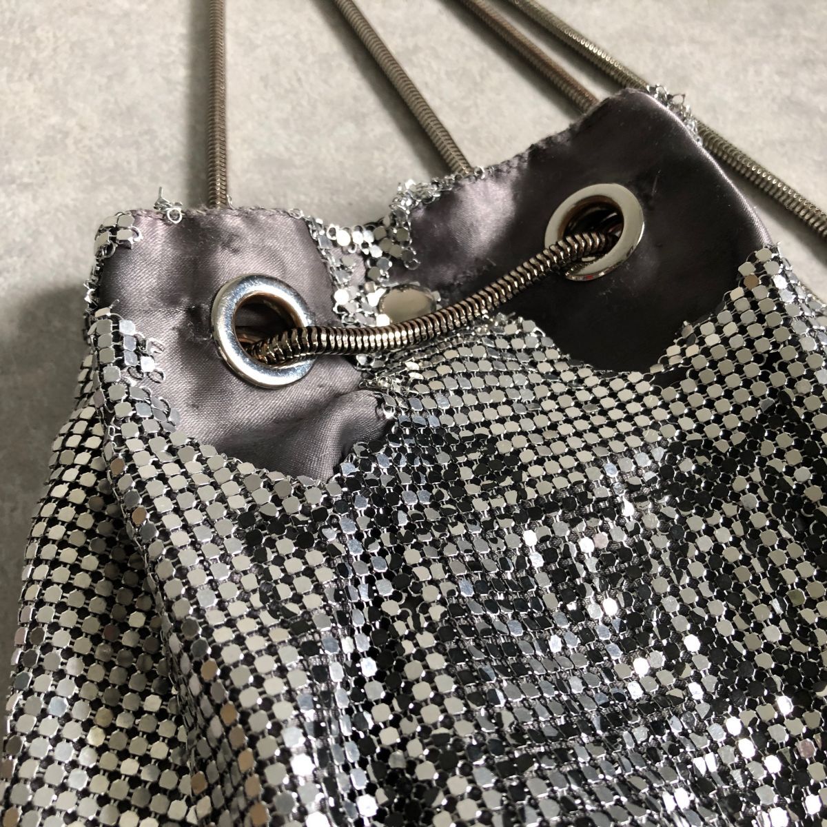[希少] HYSTERIC GLAMOUR 巾着 HYSTERIC GLAMOUR○チェーンメイル 鎖帷子 巾着 ロゴ バッグ