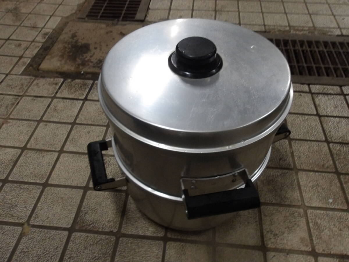 【3980】中古 廚房機器 アルミ制 スチーマー セイロ 蒸し器 スチームクッカー 調理器具 蒸し器具 約30.5cm 蒸し料理 蓋付き