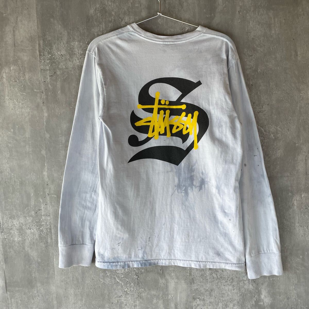 【STUSSY】ステューシー ロングスリーブTシャツ Sサイズ ロンT 長袖 古着 S〜Mサイズ相当 横乗り スケボー Y2K_画像1