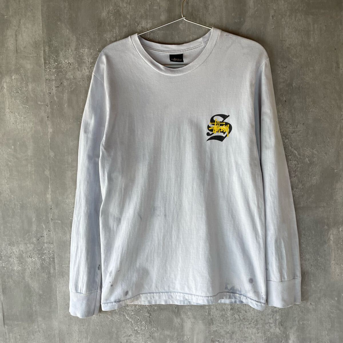 【STUSSY】ステューシー ロングスリーブTシャツ Sサイズ ロンT 長袖 古着 S〜Mサイズ相当 横乗り スケボー Y2K_画像2