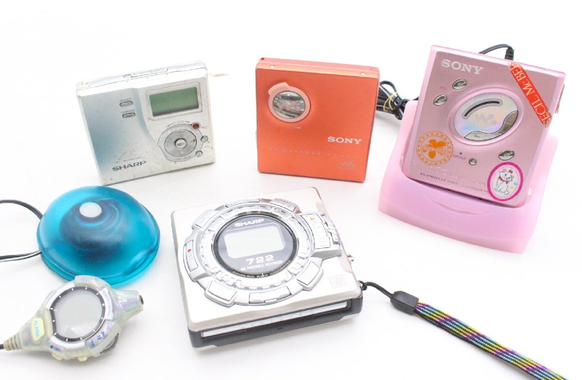 【ト石】 MDプレーヤー まとめ SONY ソニー WALKMAN ウォークマン MZ-E505/MZ-E510/SHARP MD-MS722-S/MD-DR MD-DR77-S TA144EWH73