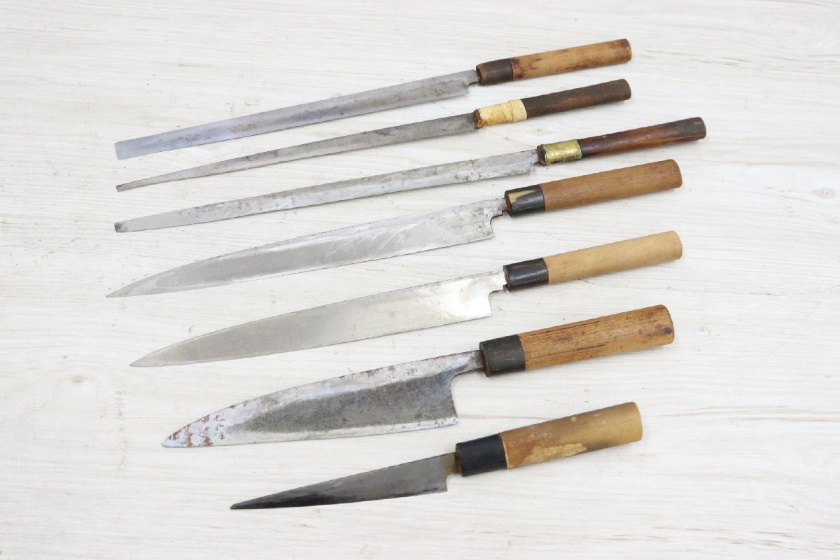 【行董】包丁 まとめ 7本 登録 正本総本店 刺身包丁 柳包丁 和包丁 刃物 キッチン 調理器具 住まい 料理 キッチンナイフ AG000ABZ33