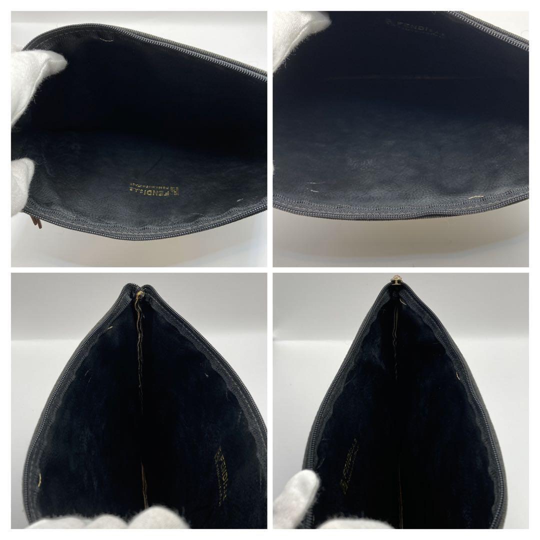 FENDI フェンディ ナイロンポーチ FFロゴ ゴールドチャーム ブラック レディース ブランド お洒落 人気 高級感 かっこいい かわいい _画像8