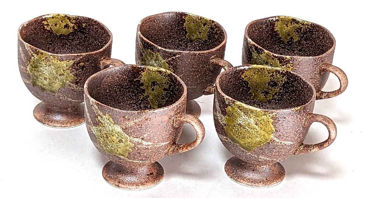 ★未使用★ カップ＆ソーサーセット 5客セット コーヒーカップ 珈琲 紅茶 カップ 陶器 食器 レトロ 來客 おもてなし