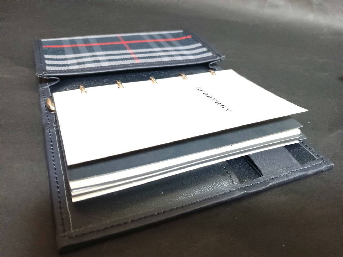 ☆新品☆ BURBERRY バーバリー スタンダードシリーズ マイクロミニシステム手帳 ファブリックタイプ バーバリーチェック布 ブルー ぺんてる