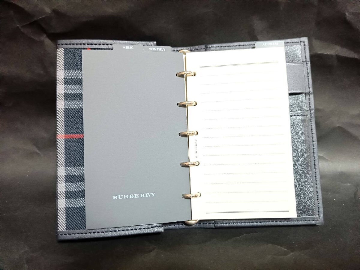 ☆新品☆ BURBERRY バーバリー スタンダードシリーズ マイクロミニシステム手帳 ファブリックタイプ バーバリーチェック布 ブルー ぺんてる