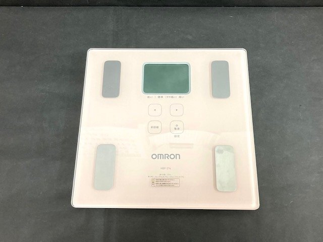 【美品】OMRON オムロン HBF-214-PK 體重體組成計 ヘルスケア 健康管理 體重計 薄型體重計 體脂肪 內臓脂肪 BMI 體重測定 ピンク