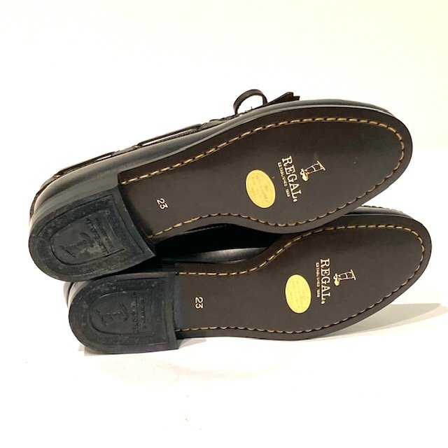 * новый товар * REGAL Reagal женский кожа обувь 23cm черный сделано в Японии Loafer обычно используя ходить на работу работа вне вокруг бизнес обувь посещение школы школа 