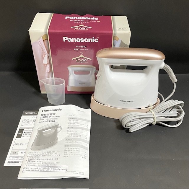 ★美品★ Panasonic パナソニック NI-FS540 衣類スチーマー 軽量 コンパクト スチーム ピンクゴールド HMY