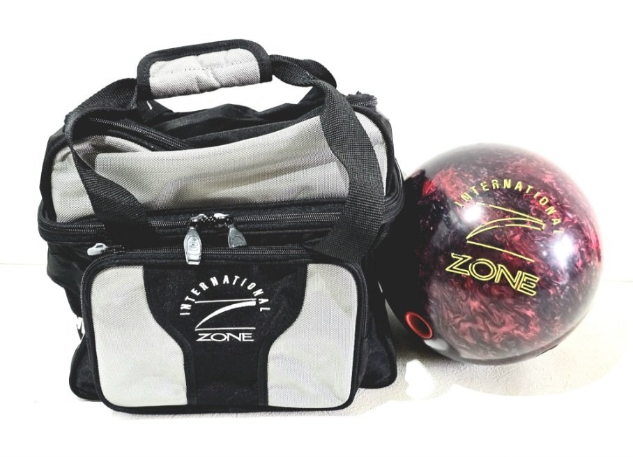 ボウリング球 マイボール 7.1kg インターナショナルゾーン 収納バッグ付 赤系 上級(jí)?プロ用