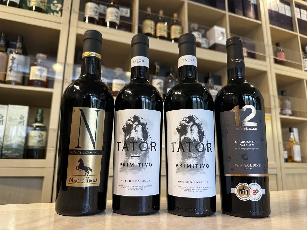 60311,61548-50 イタリアワイン 4本セット（コンテ ディ カンピアーノ ネロ ディトロイア / タトール プリミティーヴォ 2022 2本 他） 
