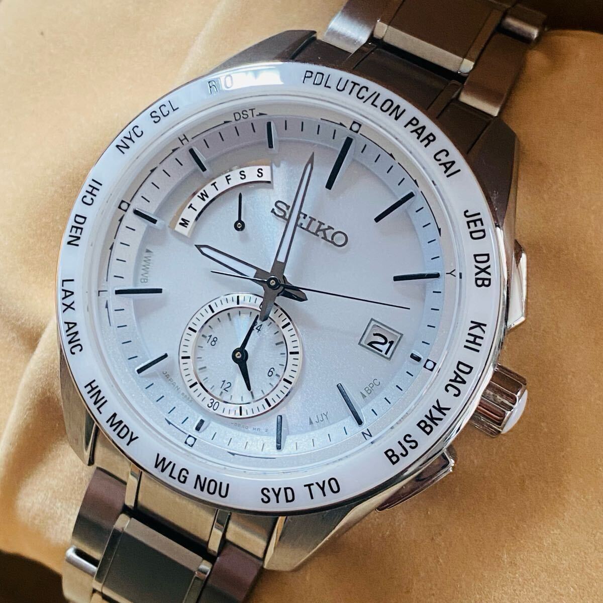 SEIKO ◇ ブライツ　ワールドタイム　電波ソーラー 8B54 ◇ SAGA165 セラミックベゼル