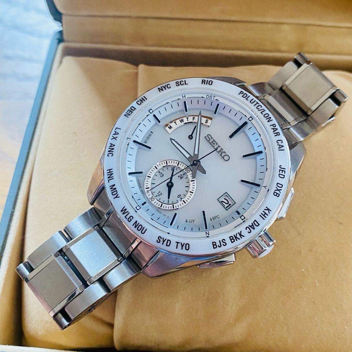 SEIKO ◇ ブライツ　ワールドタイム　電波ソーラー 8B54 ◇ SAGA165 セラミックベゼル