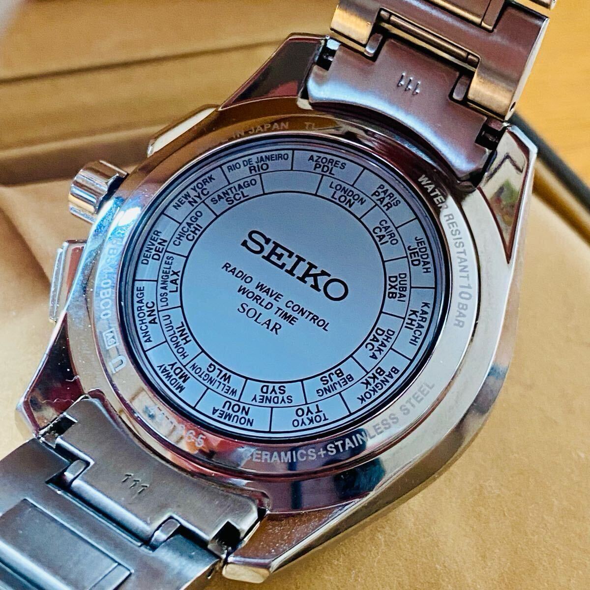 SEIKO ◇ ブライツ　ワールドタイム　電波ソーラー 8B54 ◇ SAGA165 セラミックベゼル