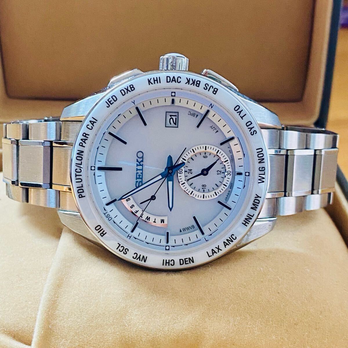 SEIKO ◇ ブライツ　ワールドタイム　電波ソーラー 8B54 ◇ SAGA165 セラミックベゼル