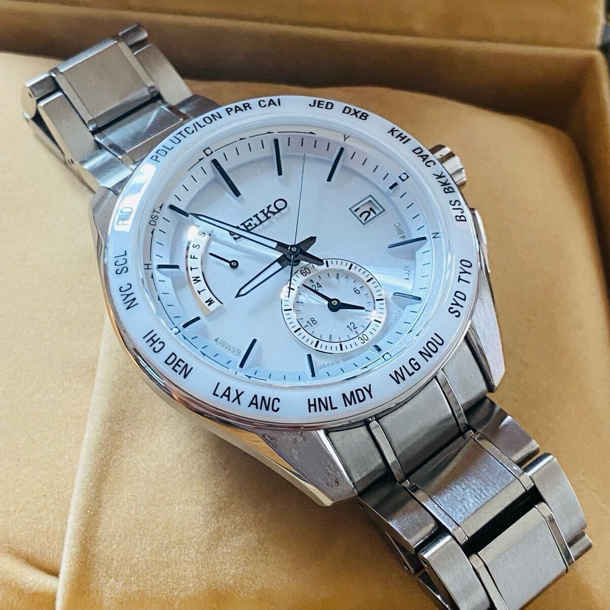 SEIKO ◇ ブライツ　ワールドタイム　電波ソーラー 8B54 ◇ SAGA165 セラミックベゼル