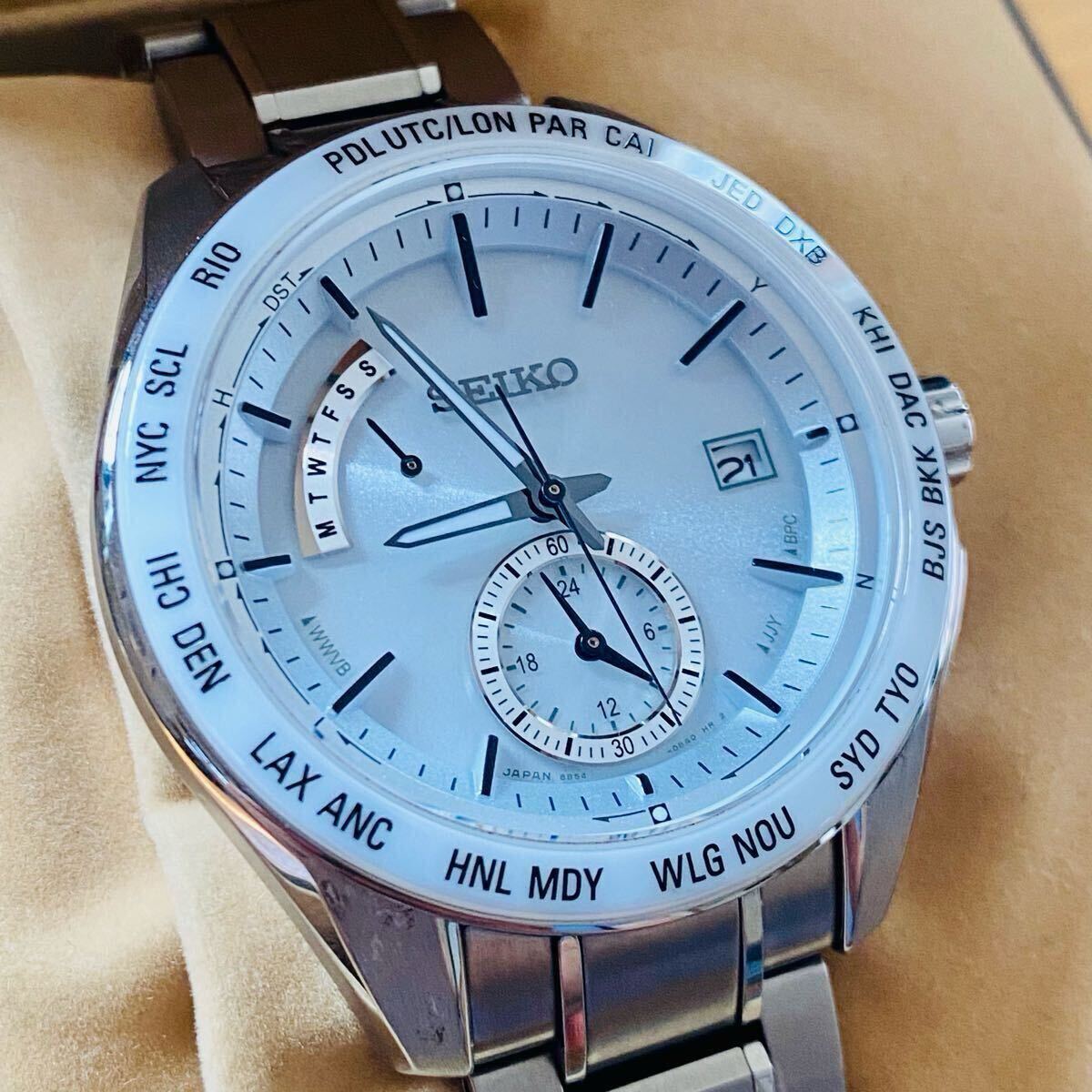 SEIKO ◇ ブライツ　ワールドタイム　電波ソーラー 8B54 ◇ SAGA165 セラミックベゼル