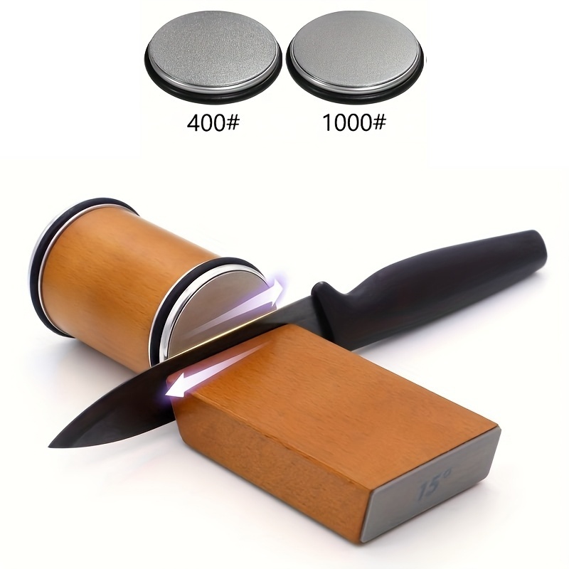 プロ仕様 回転式ナイフ研ぎ器 15°/20°角度対応 ダイヤモンド＆セラミック砥石 あらゆる包丁に対応！ダイヤモンドシャープ YY428