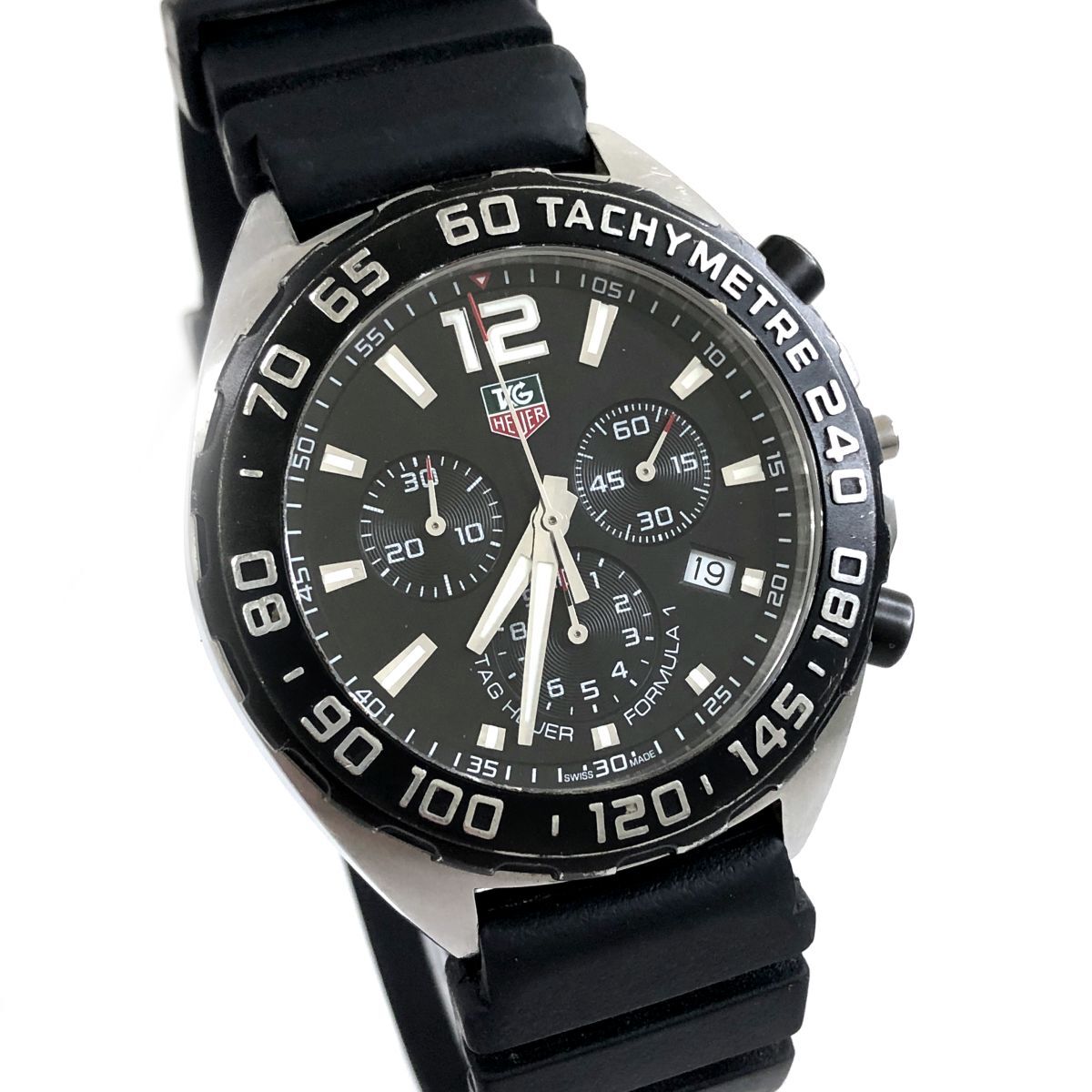 美品 TAGHEUER タグホイヤー フォーミュラ1 腕時計 クオーツ CAZ1110.FT8023 クロノグラフ カレンダー コレクション ブラック 動作確認済み
