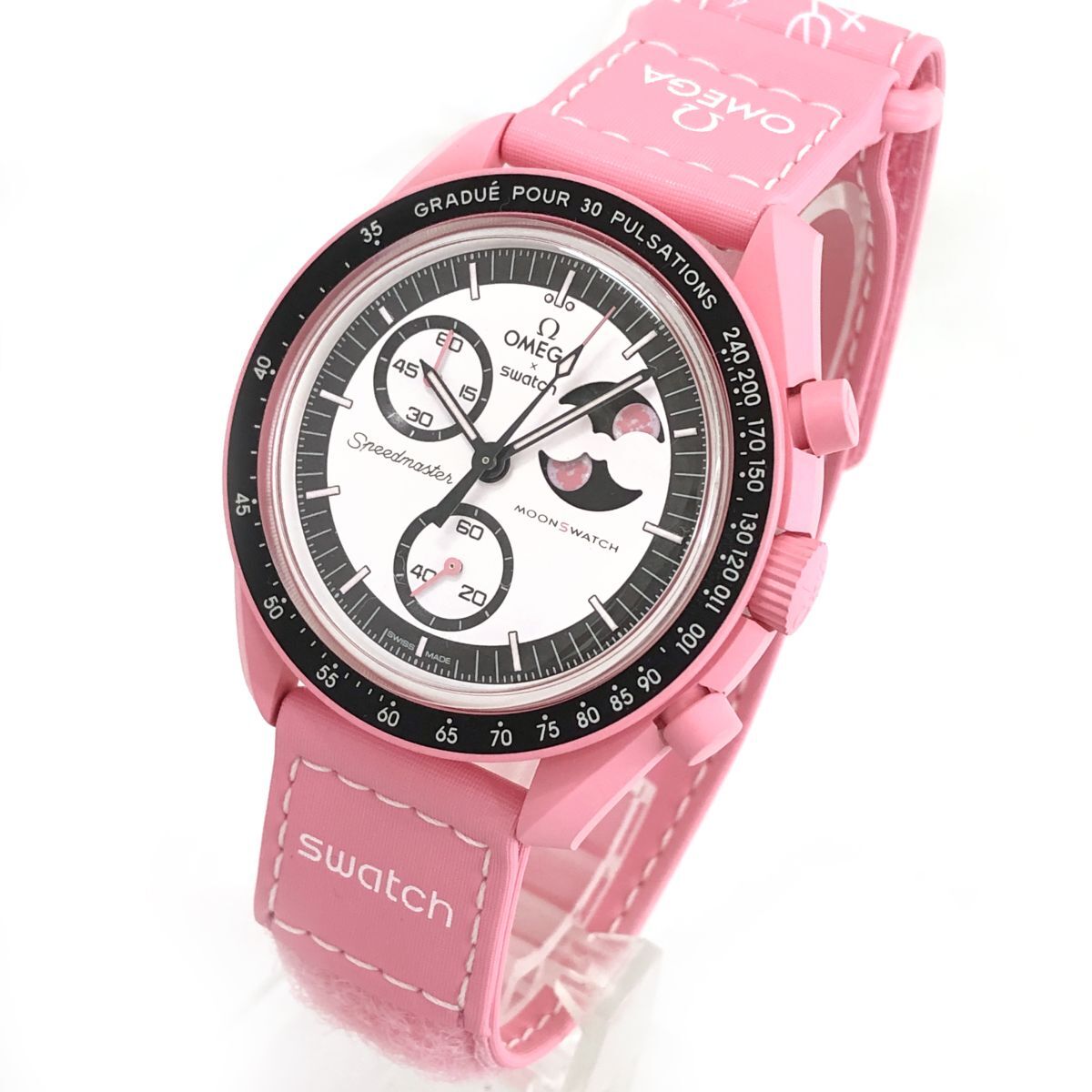 新品 2025年購(gòu)入 Swatch × Omega ムーン スウォッチ × オメガ MISSION TO THE PINK MOONPHASE ピンクムーン SO33P700 腕時(shí)計(jì) クオーツ