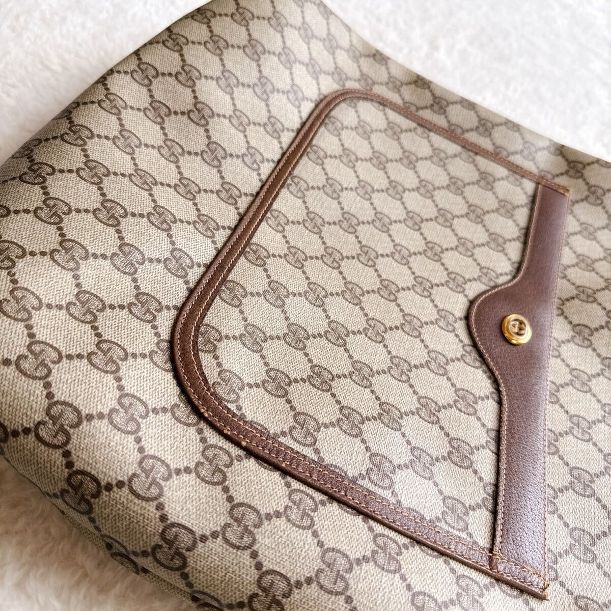 オールドグッチ トートバッグ GGキャンバス リボン シェリーライン ベージュ 1円〜)GUCCI オールドグッチ トートバッグ GGスプリーム