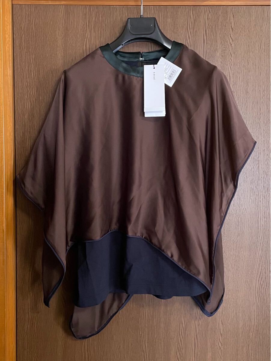 2新品 sacai レイヤード Tシャツ 半袖 カットソー 20SS size 2 M ブラウス サカイ レディース ブラウン ネイビー