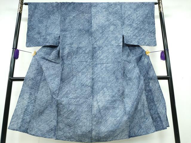 平和屋著物∴夏物　男性　浴衣　有松鳴海絞り　鹿の子文　綿　逸品　CAAS0842ng