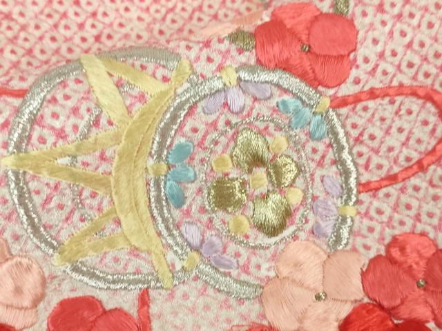 平和屋本店■極上　七五三　女の子　7歳　祝著　駒刺繍　絞り　鼓　楽器花文　暈し染め　金銀纟　逸品　DZAA4333kh5