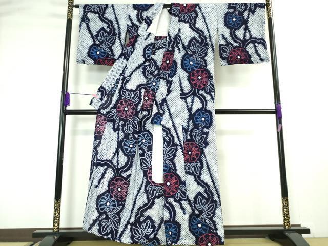 平和屋本店■極上　夏物　浴衣　有松鳴海絞り　朝顔　綿　逸品　DZAA2832kh5