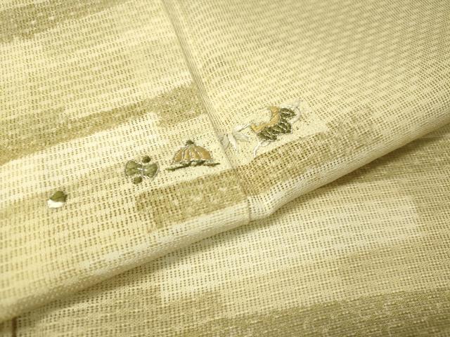 平和屋著物＊夏物　訪問(wèn)著　刺繍　吉祥紋紗　寶盡くし　暈し染め　銀纟　正絹　逸品　CAAS0652vp