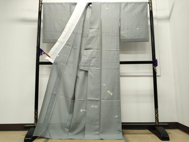 平和屋著物＊夏物　訪(fǎng)問(wèn)著　紗紬　舞蝶文　正絹　逸品　CAAR5134ut
