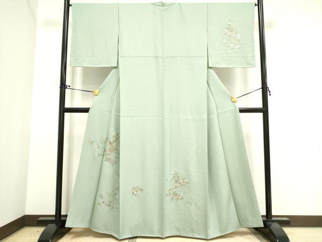 平和屋著物▼中國三大刺繍　スワトウ刺繍　汕頭刺繍　総刺繍　訪問著　楽器花文　金纟　証紙付き　正絹　逸品　未使用　DAAT2017yyy