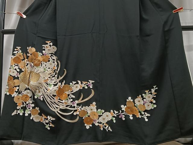  flat мир магазин кимоно # роскошный кимоно куротомэсодэ вышивка .. цветок документ золотая краска натуральный шелк замечательная вещь CAAS1463xe