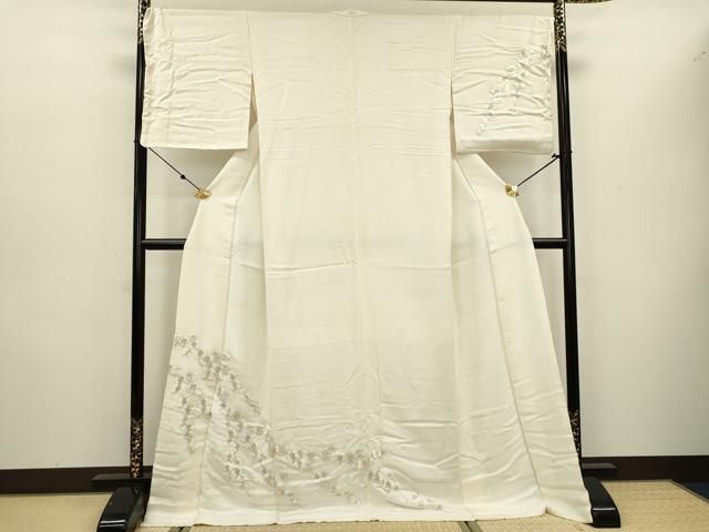 平和屋著物▼訪問(wèn)著　総刺繍　胡蝶蘭　金纟　ロング丈　正絹　逸品　DAAS7778fe