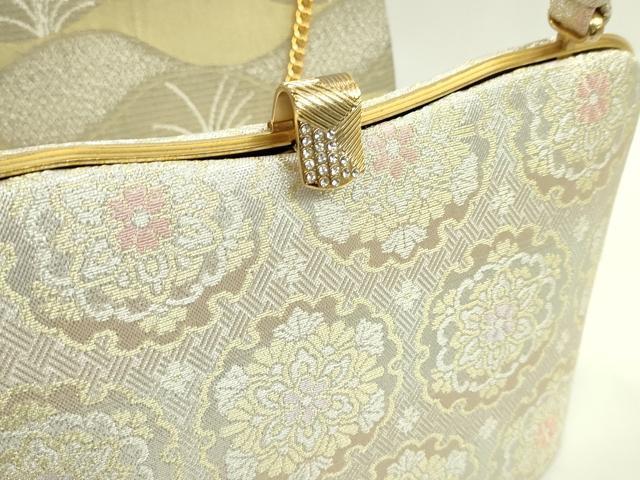 平和屋著物▼和裝小物　和裝バッグまとめて３點(diǎn)　ハンドバッグ　雪輪花文　藤花房蝶文　金銀纟　逸品　CAAS9634ju