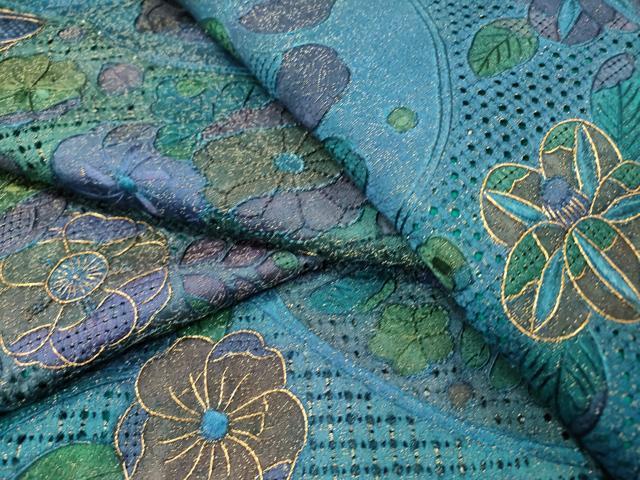 平和屋著物▼中國(guó)三大刺繍　スワトウ刺繍　汕頭刺繍　総刺繍　訪問(wèn)著　辻が花　金纟　正絹　逸品　DAAS7613fe