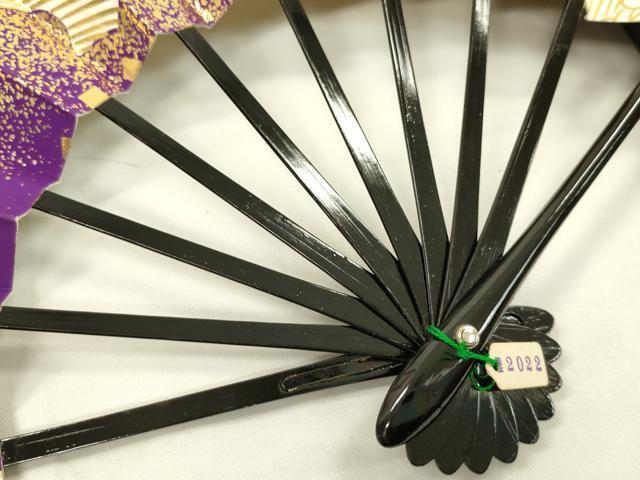 平和屋着物▼和装小物　扇子まとめて１０本　舞扇　飾り扇　立波　藤　箔散らし　２９cm　九寸五分　金銀彩　日本舞踊　逸品　CAAQ8166ju_画像3