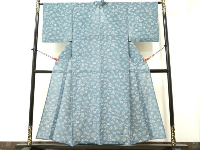 平和屋著物＊夏物　小紋　絽　型染　草花文　正絹　逸品　未使用　DAAT2149yyy